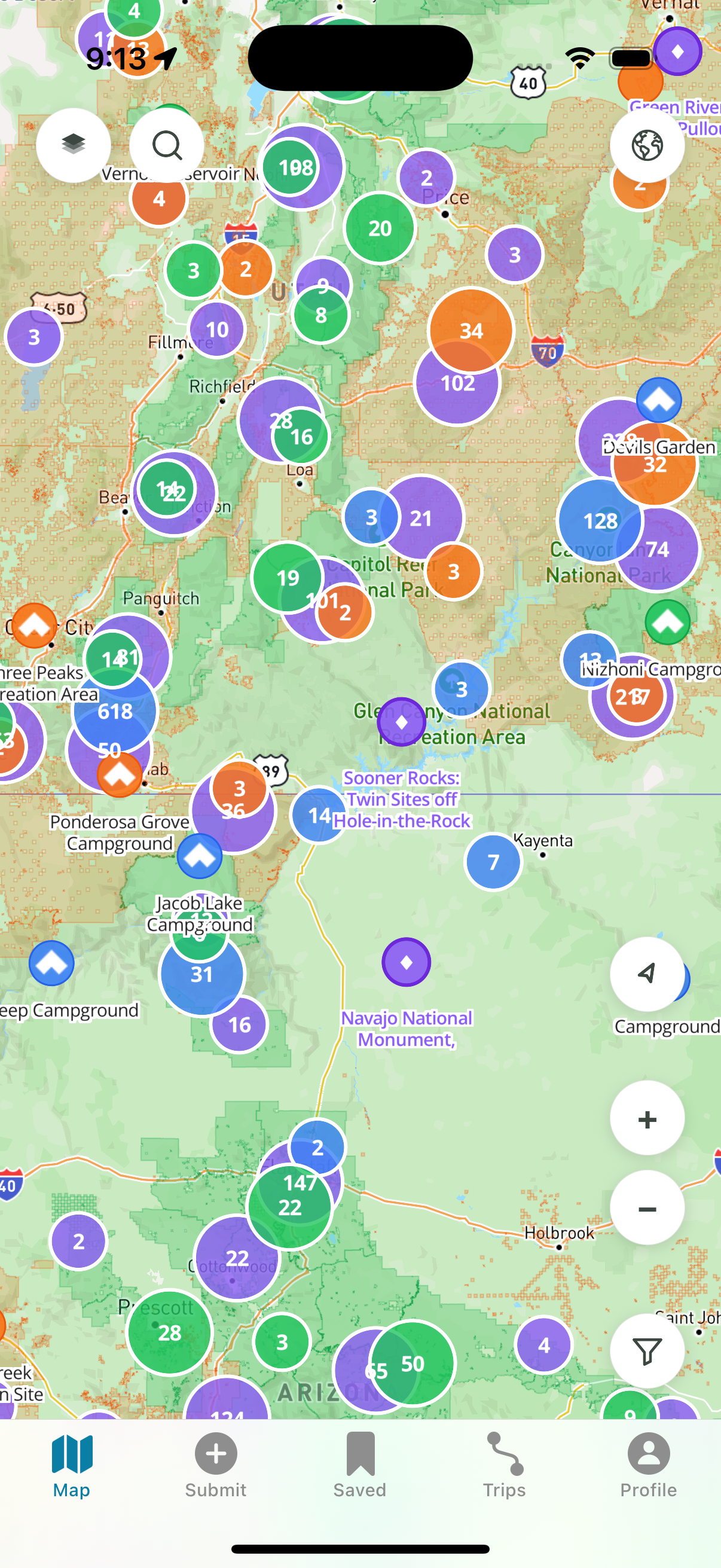 Dispersed map view