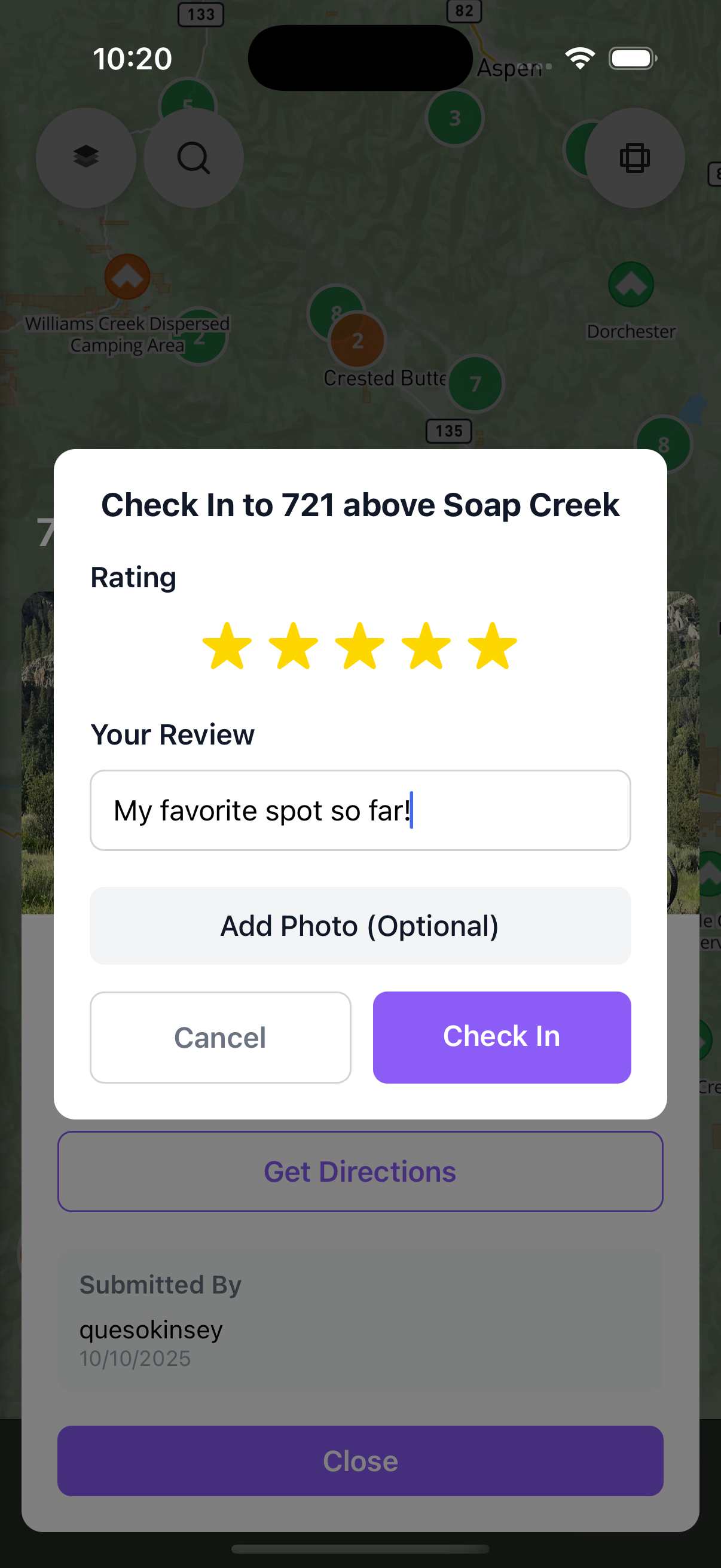 Check In Feature